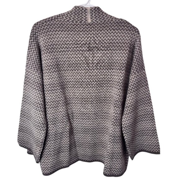 Cocogió brown/cream stripes chevron knit cardigan sweater size S - Picture 3 of 5
